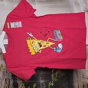 New with tags! Cat & Jack Boys Medium dancing pizza red Tshirt